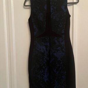 Chic Backless Black and Blue Dress